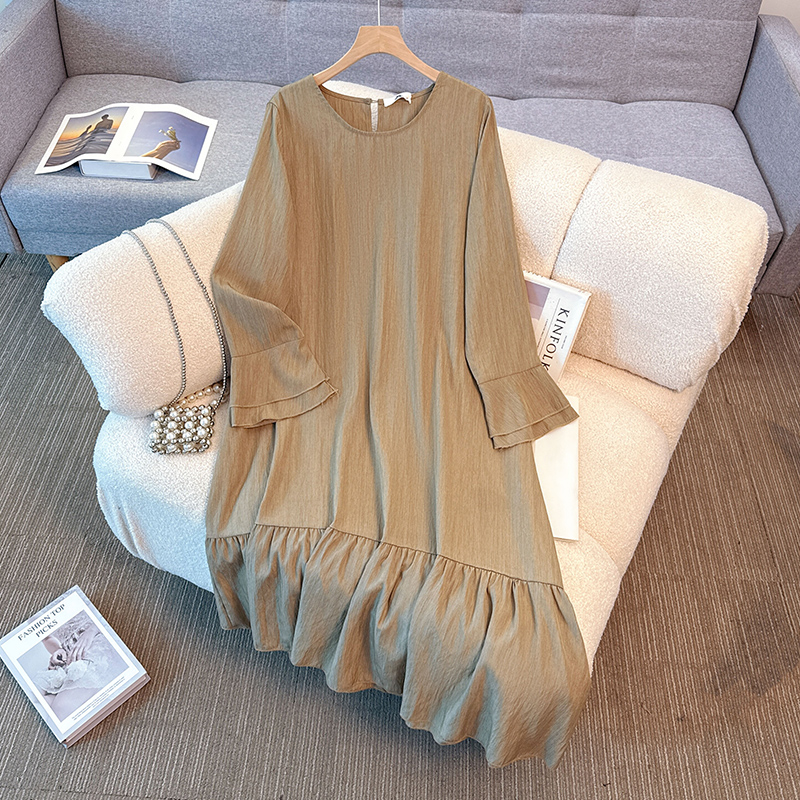 Winter Clothing Plus Size - Elegant Vintage O-neck solid long sleeve
