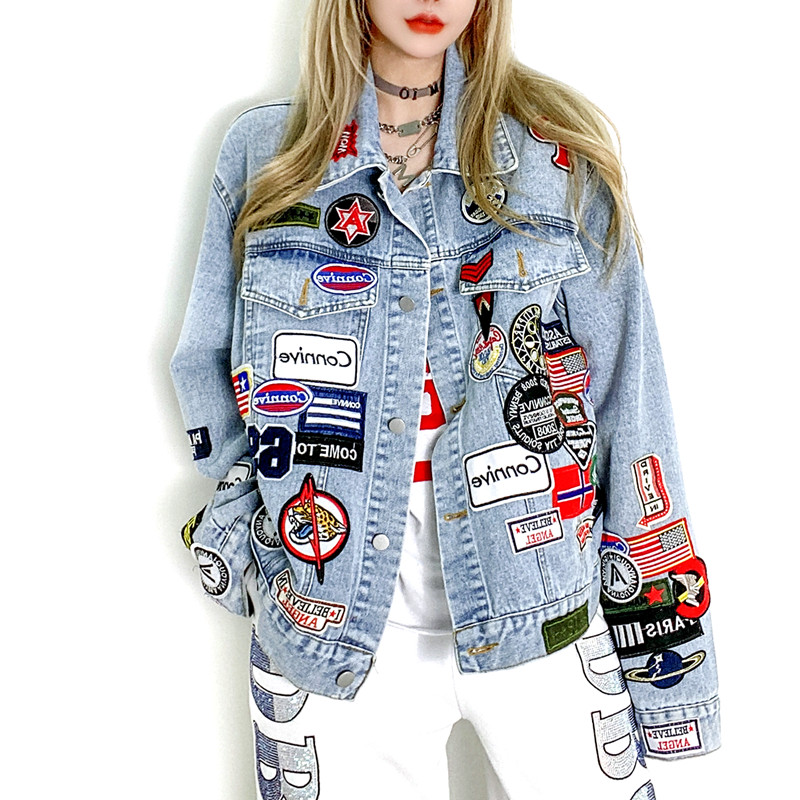 Winter Clothing Label - Fashion Denim jacket women Labels Appliques