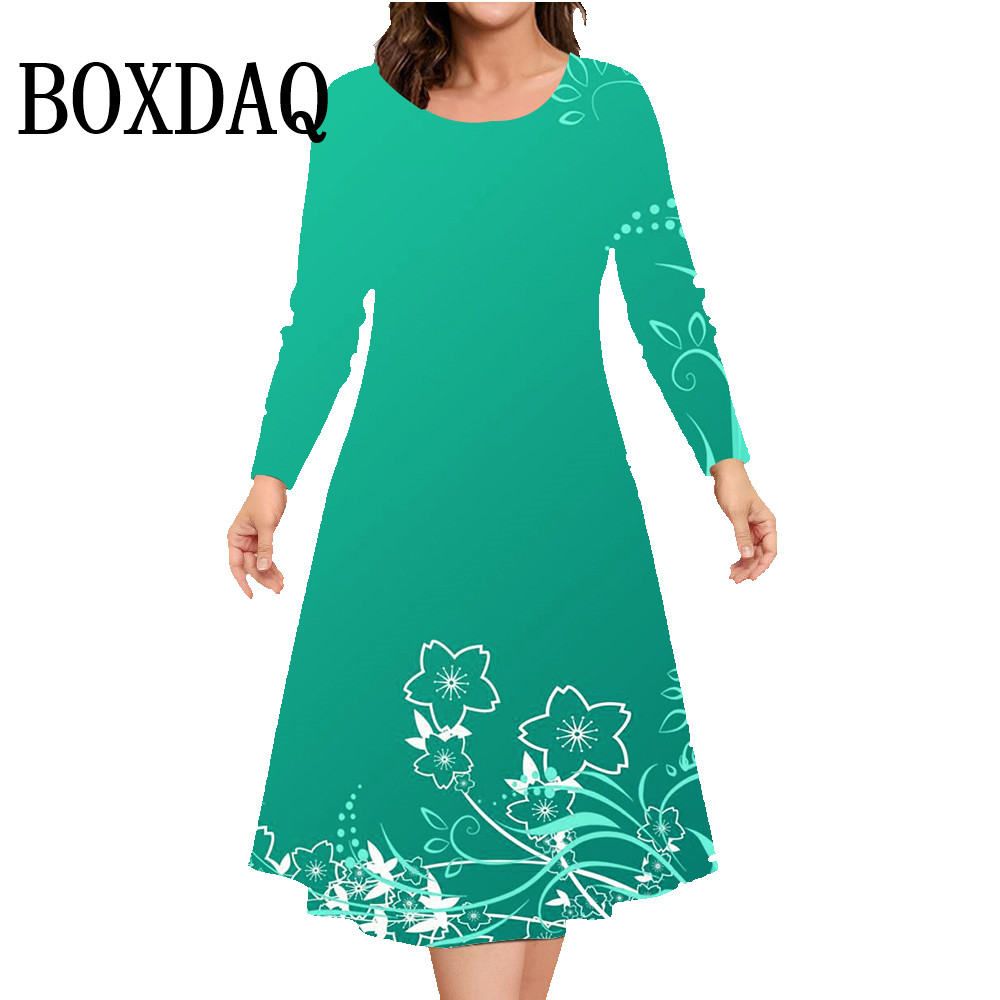Autumn Winter Long Sleeve Dres - Winter Clothing Plus Size 评论和价格