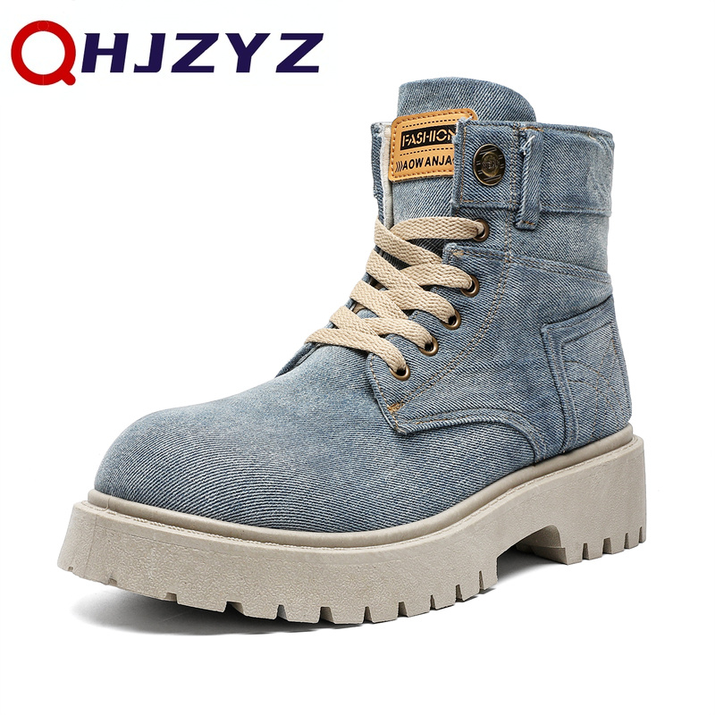 Men Boots Denim Cloth High Top - Winter Cloth 评论和价格