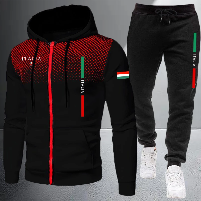 Men's Tracksuit Casual Zip Hoo - Winter Cloth 评论和价格