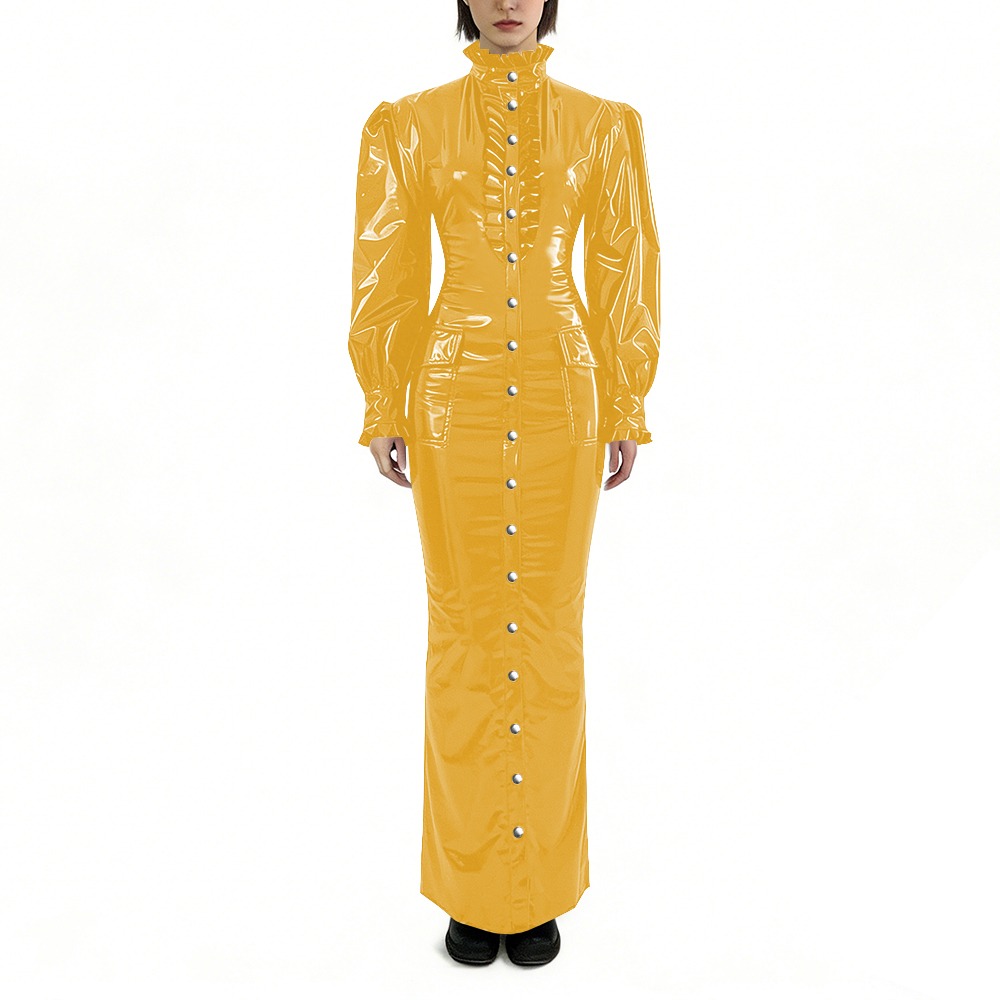 Glossy PVC Long Pencil Dress P - Winter Clothing Plus Size 评论和价格