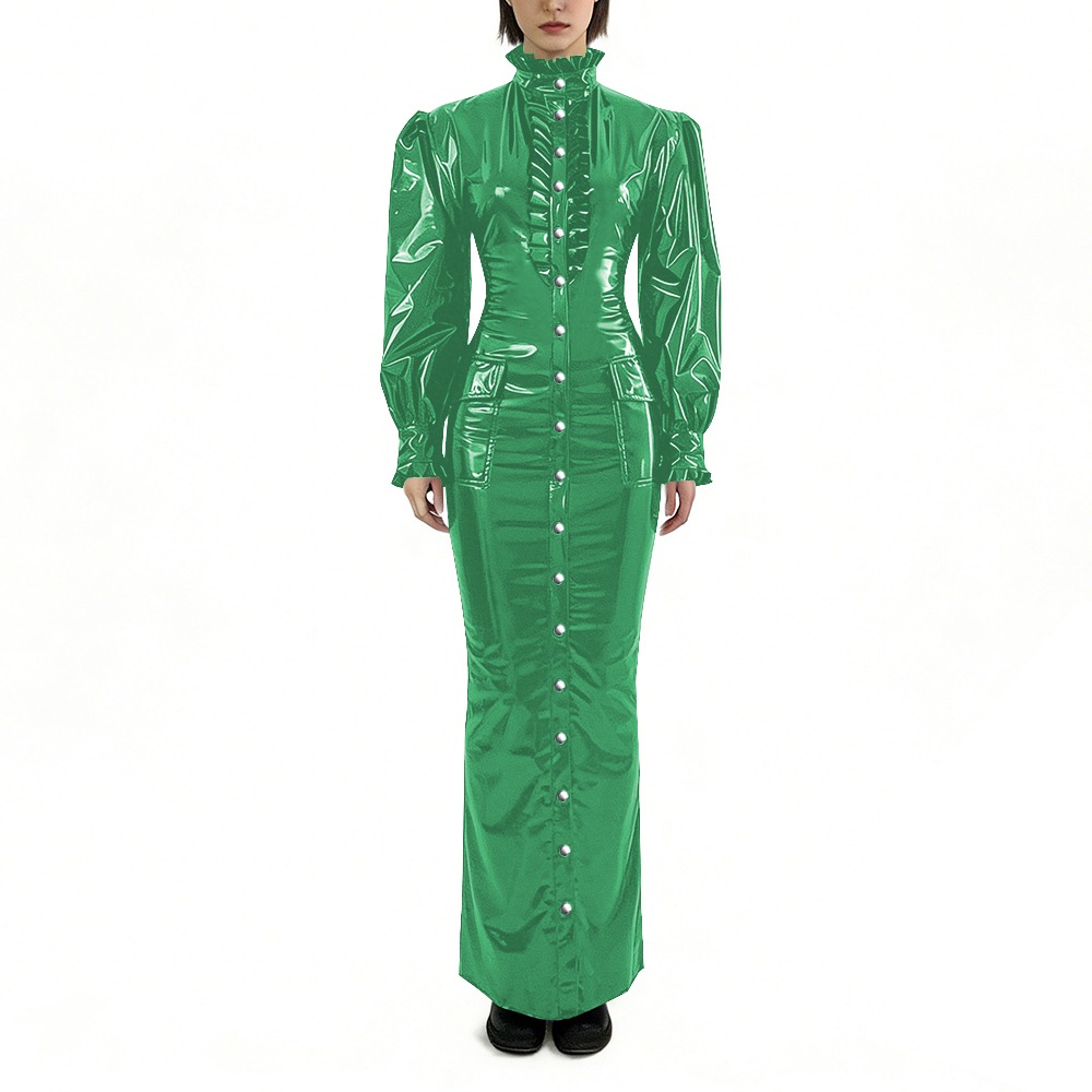 Glossy PVC Long Pencil Dress P - Winter Clothing Plus Size 评论和价格