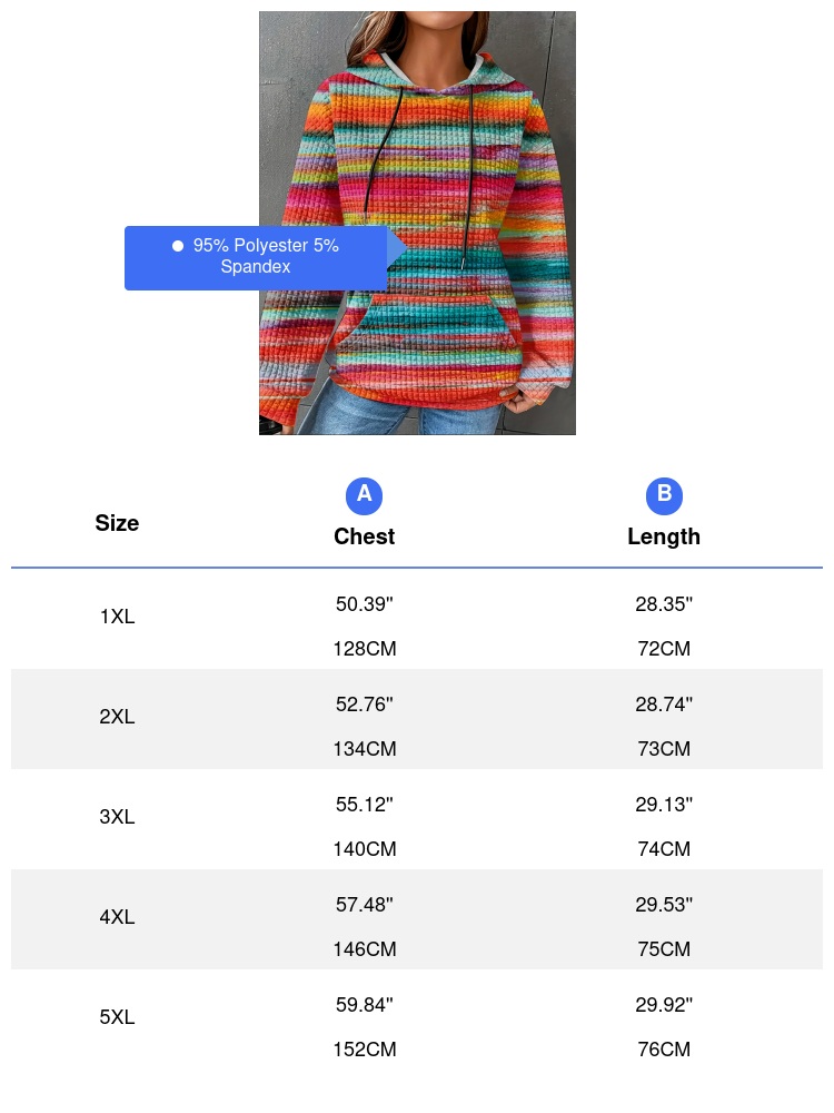 Women's Plus Size Striped Waff - Winter Clothing Plus Size 评论和价格