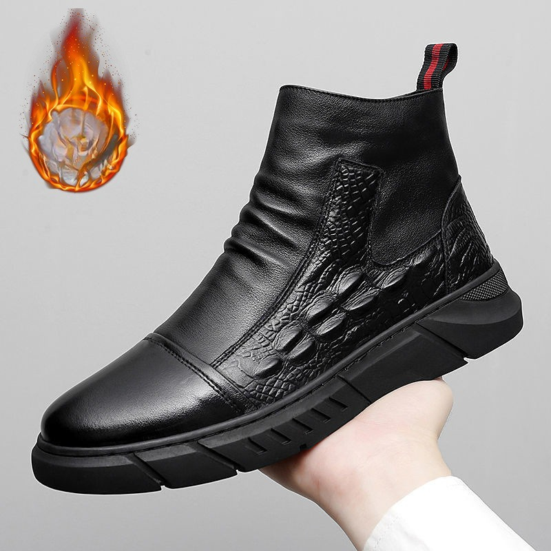 Men's High Top Boots with Wool - Winter Cloth 评论和价格