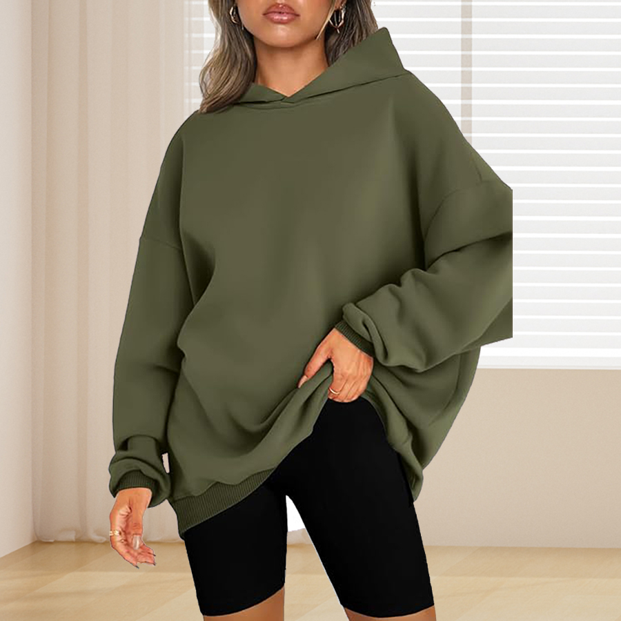 Plus Size Basic Solid Color Ho - Winter Clothing Plus Size 评论和价格