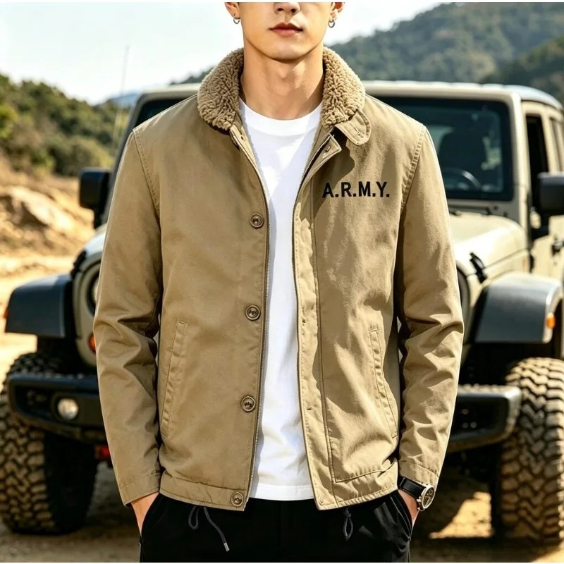 Men's Fleece Warm Winter Milit - Quality Winter Clothing Bomber Jacket 评论和价格