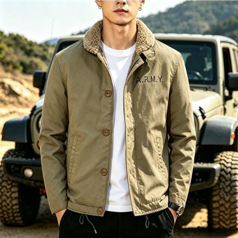 New Fashion Men Fleece Warm Wi - Quality Winter Clothing Bomber Jacket 评论和价格